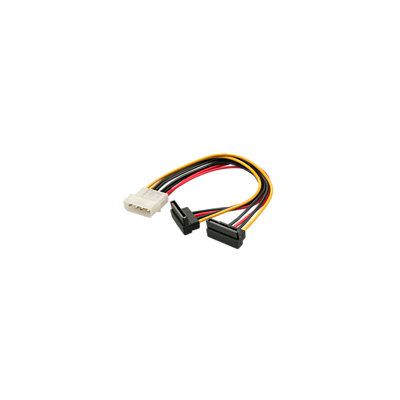 Câble adaptateur 2x SATA 0.15m droit vers Molex (LP4)